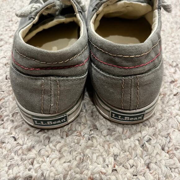 LL Bean Sunwashed Canvas Slip on Sneakers Sz 8 Womens Green Casual Preppy - Picture 3 of 7